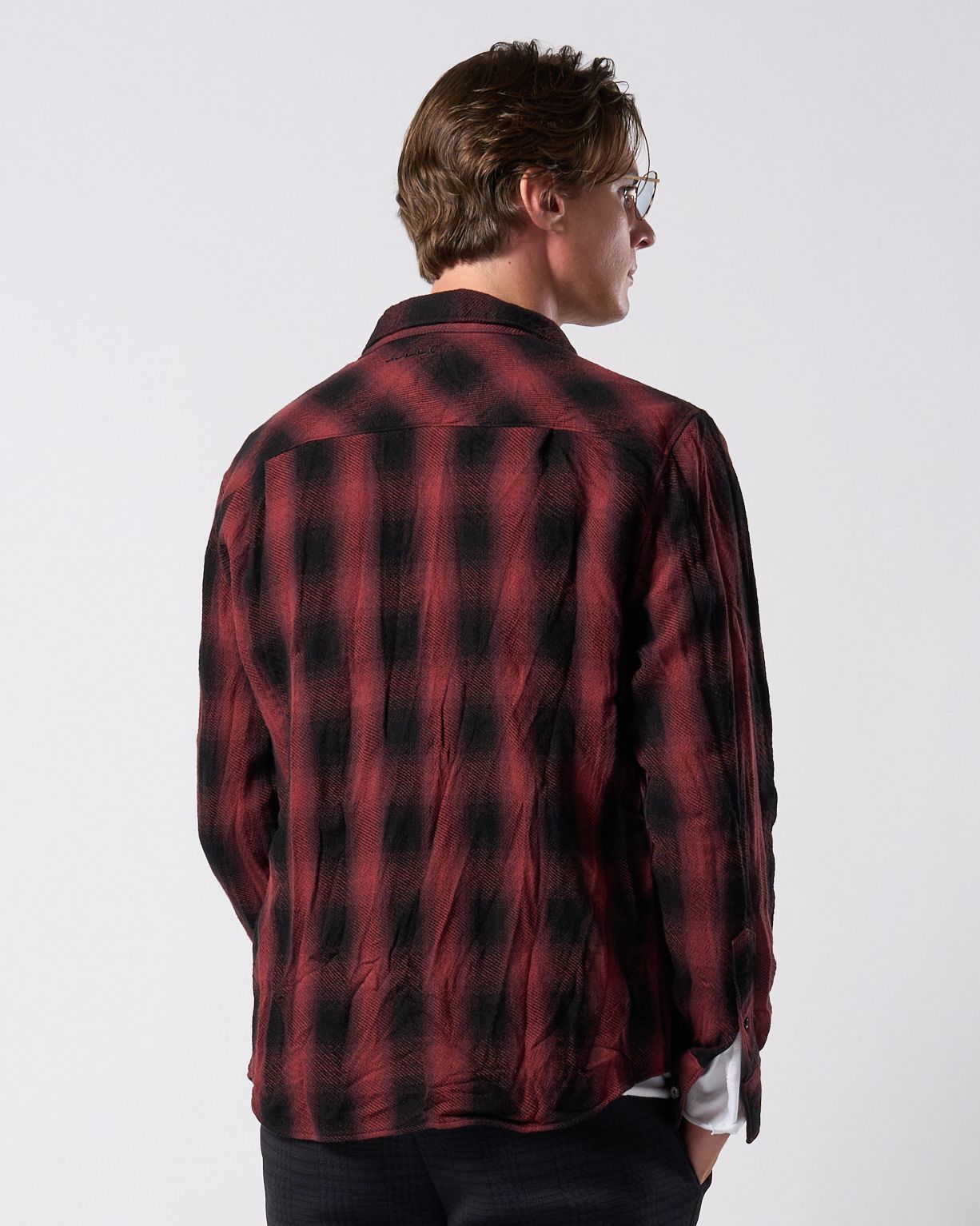 ☆先行予約☆ muta × wjk  / シワ加工チェックシャツ / twist wrinkle check shirt / RED CHECK [401 mw10j]