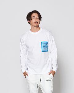 ☆先行予約販売2025年8月下旬～9月下旬頃入荷予定☆ ACANTHUS × muta MARINE / muta Mesh Trimming Pocket L/S Tee / ロンT / WHITE 【MA2541】