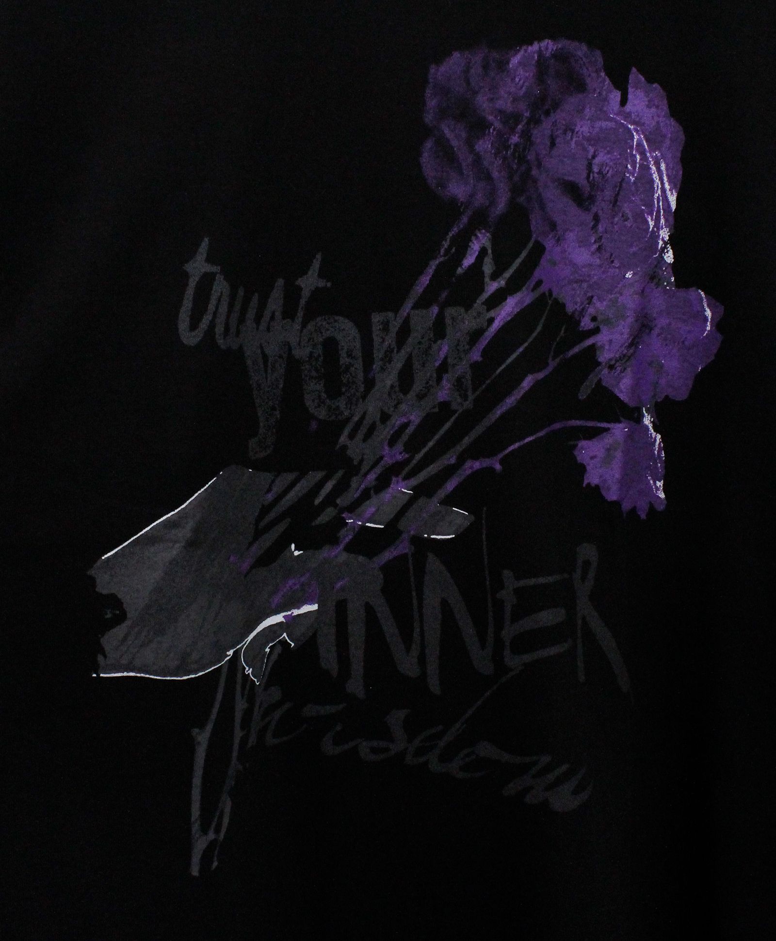 JERSEY ROSE AND HANDS T-SHIRT / BLACK [GK-T78-070-2]