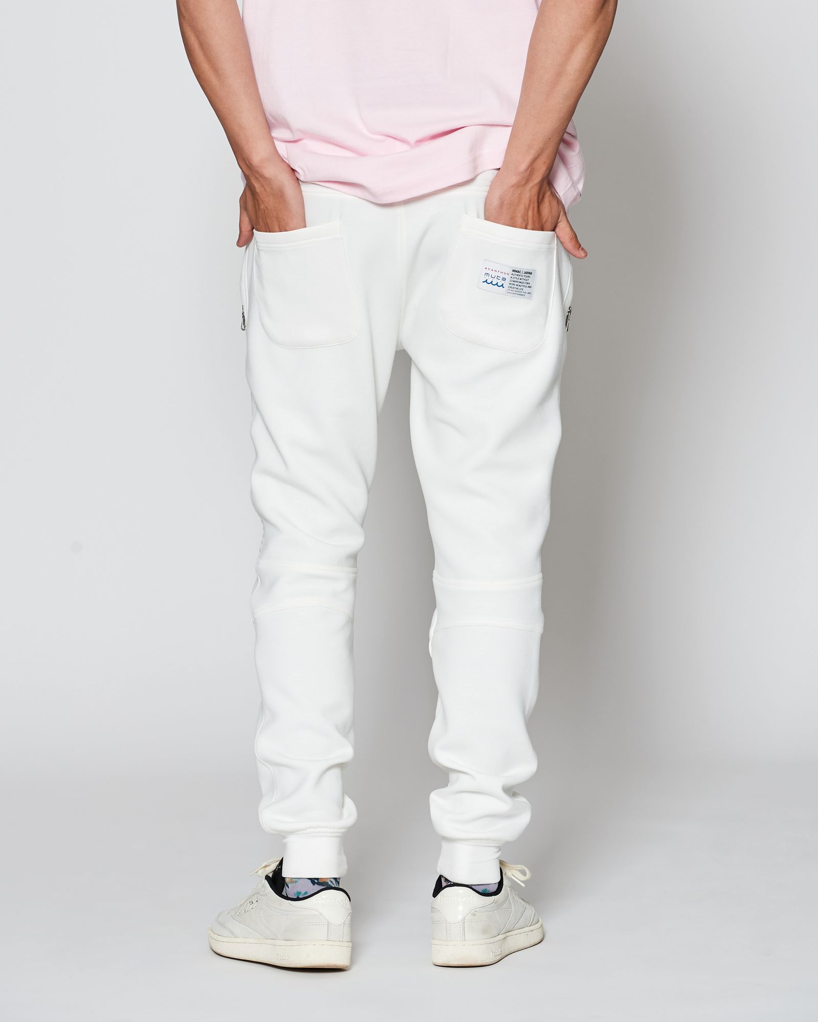 ☆先行予約販売2025年8月下旬～9月下旬頃入荷予定☆ ACANTHUS × muta MARINE / muta Double-knit Biker Pants / バイカーパンツ / WHITE 【MA2533】