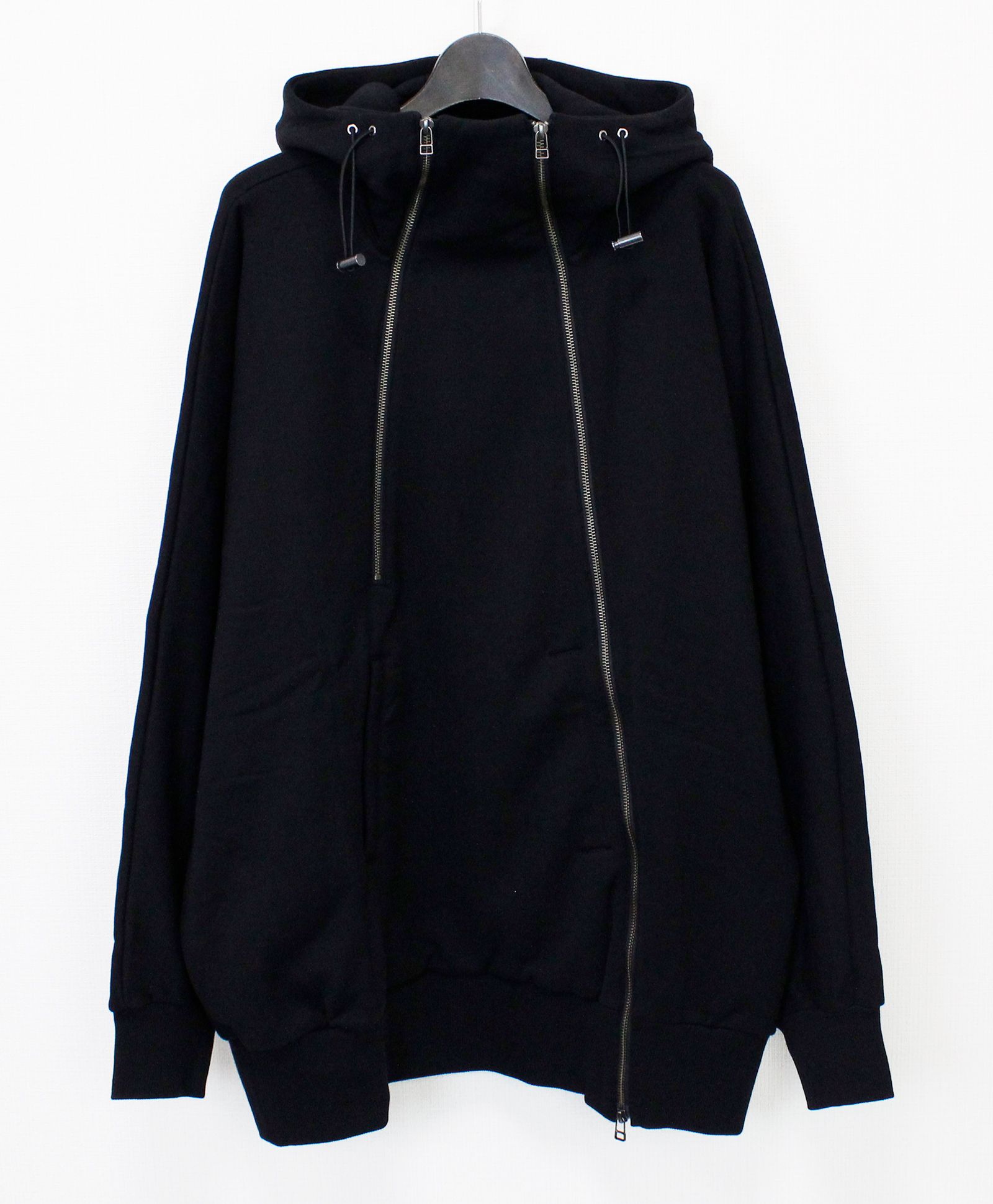 HEAVY LINING DOUBLE ZIPPER HOODIE / BLACK [GJ-T19-032-2]