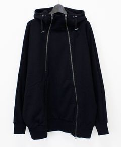 HEAVY LINING DOUBLE ZIPPER HOODIE / BLACK [GJ-T19-032-2]