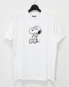 1PIU1UGUALE3 RELAX × PEANUTS / スヌーピー ラインストーン半袖Tシャツ / ホワイト【UST-26095】