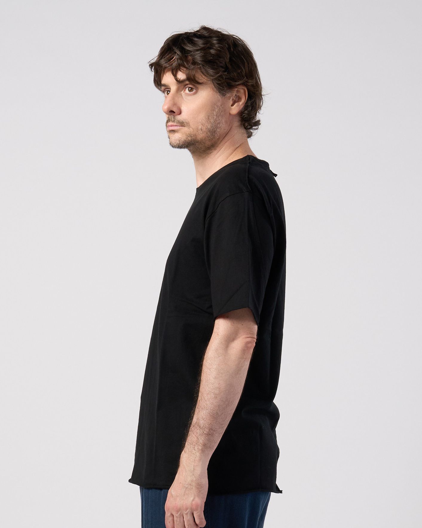 ☆先行予約☆ wjk  / カットオフクルーネック半袖Tシャツ / cut-off crew-neck S/S / deep black【7001 js01k】