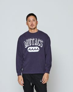 ☆先行予約☆ muta MARINE × ACANTHUS / カレッジロゴロンTee / Shadow College Logo L/S Tee / NAVY 【MA2661】