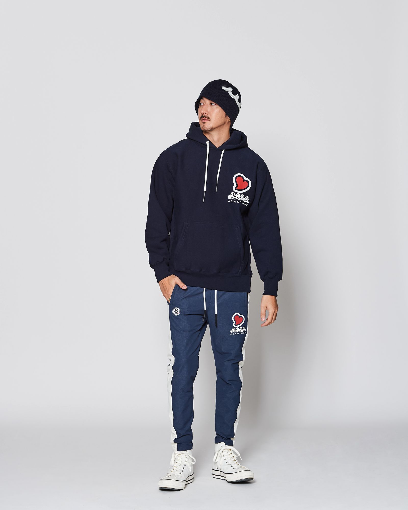 ☆先行予約販売2025年9月下旬～10月下旬頃入荷予定☆ ACANTHUS × muta MARINE / muta sweet muta Hooded Sweatshirts / パーカー / NAVY 【MA2545】