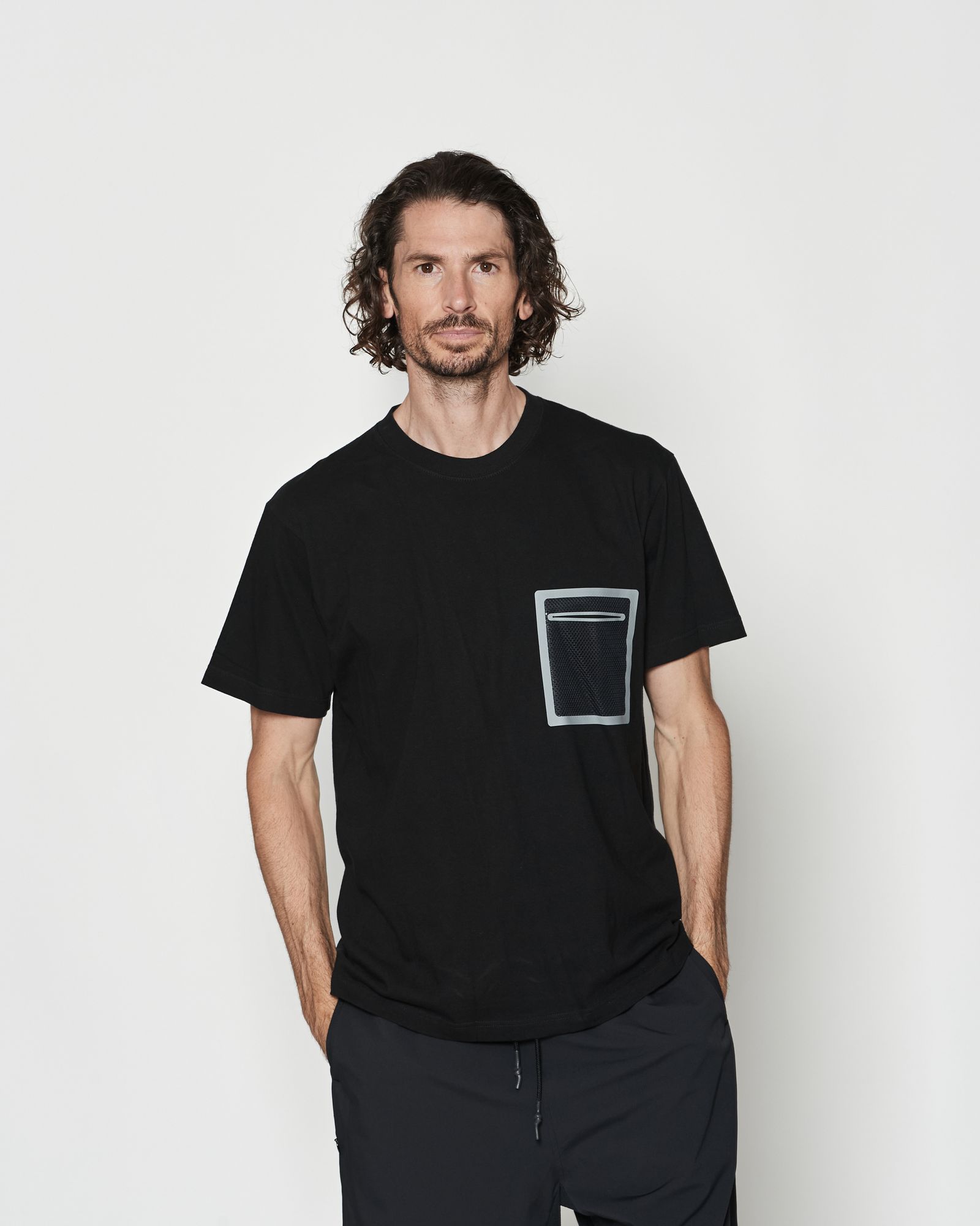 ☆先行予約☆ メッシュトリミングポケットTシャツ  /  Mesh Trimming Pocket Tee / BLACK【CT2605】
