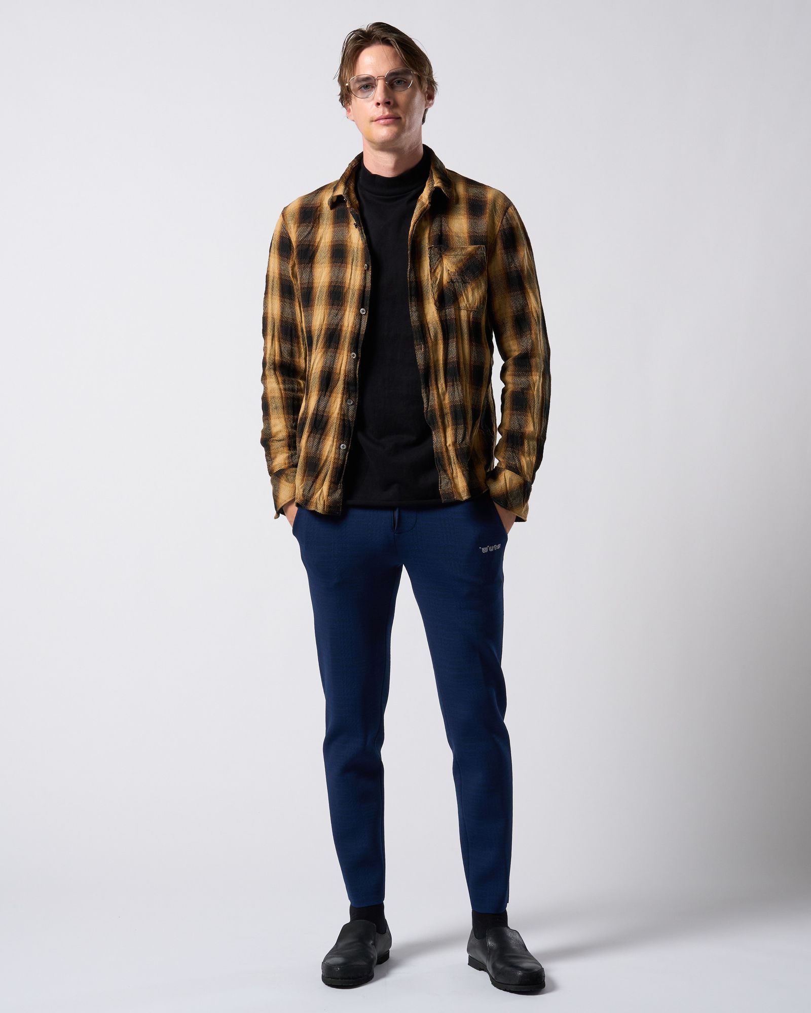 ☆先行予約☆ muta × wjk  / ニットイージースラックス / function knit easy slacks(jacquard check) / NAVY CHECK [504 mw08j]