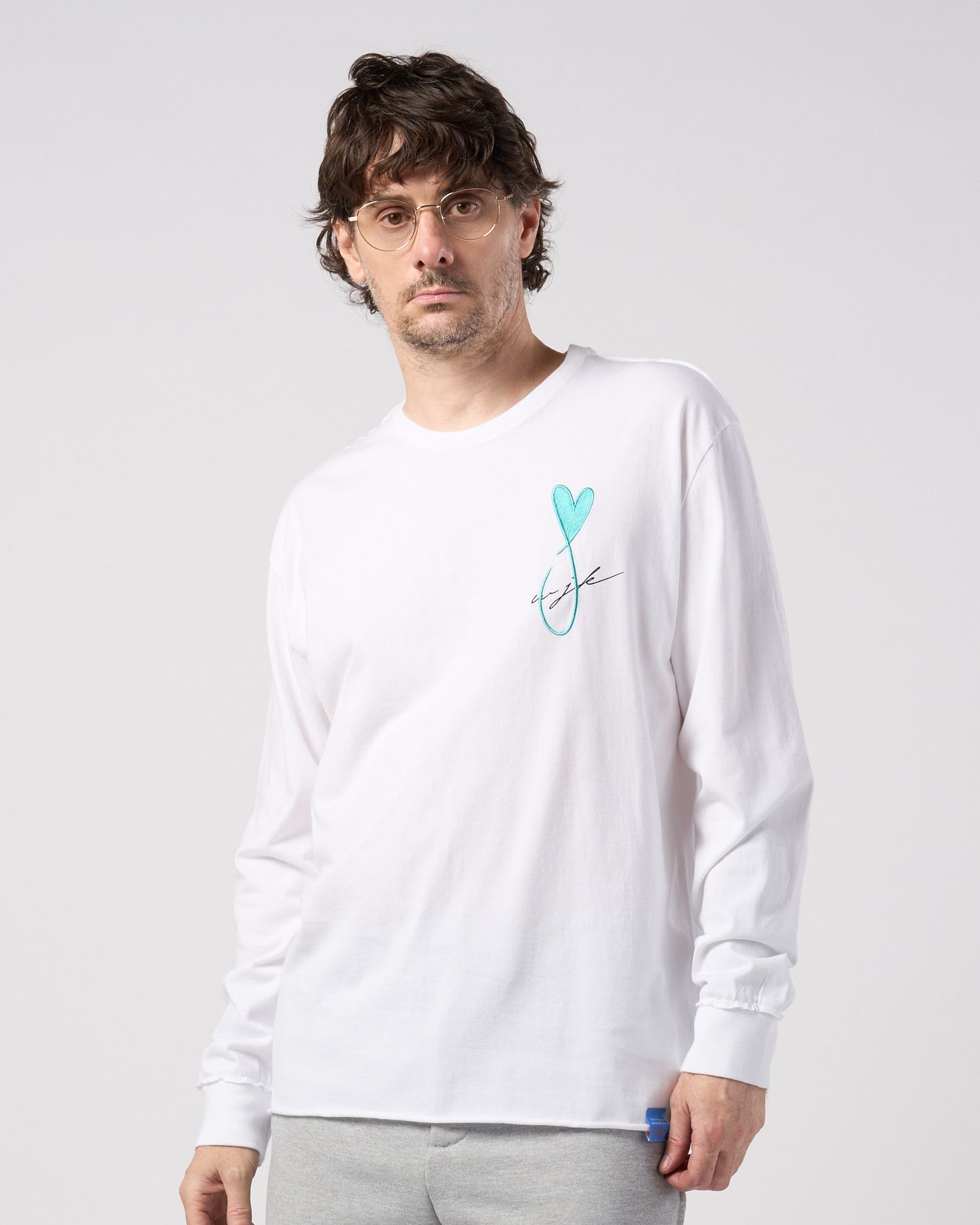 ☆先行予約☆Maison Honoré Paris× wjk  / ハートフィッシュ カットオフ 長袖Tシャツ / heart fish cut-off L/S / white×l.blue【711 hw01k】