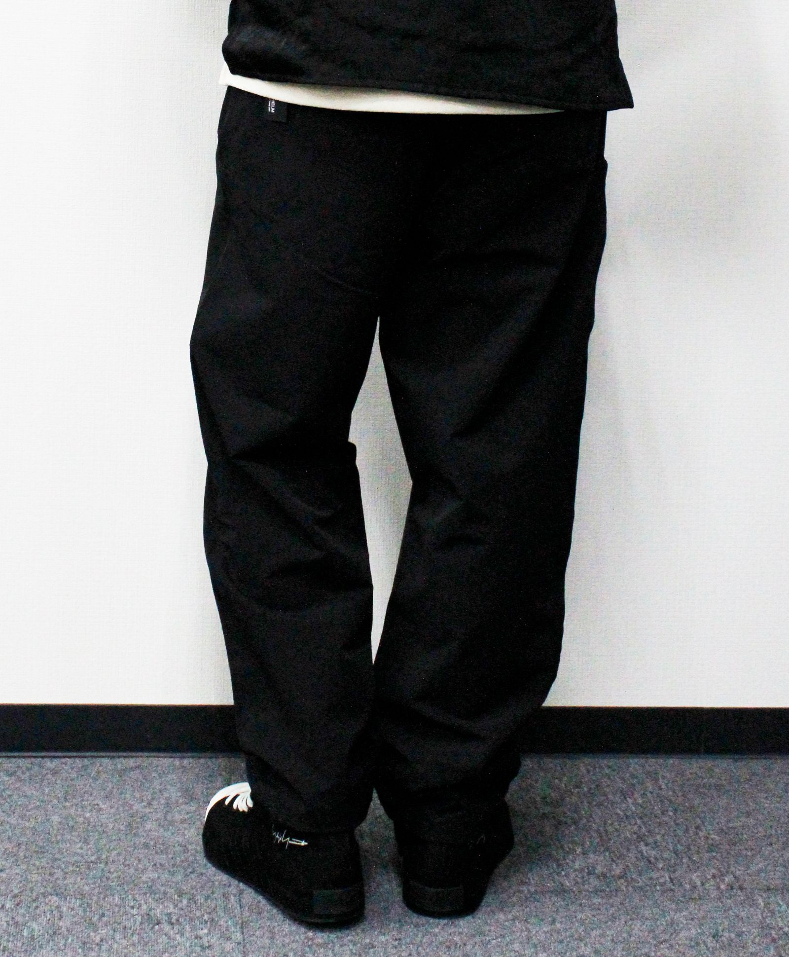 N/Peダブルクロスストレッチ ワンタックワイドパンツ / ブラック [66003]