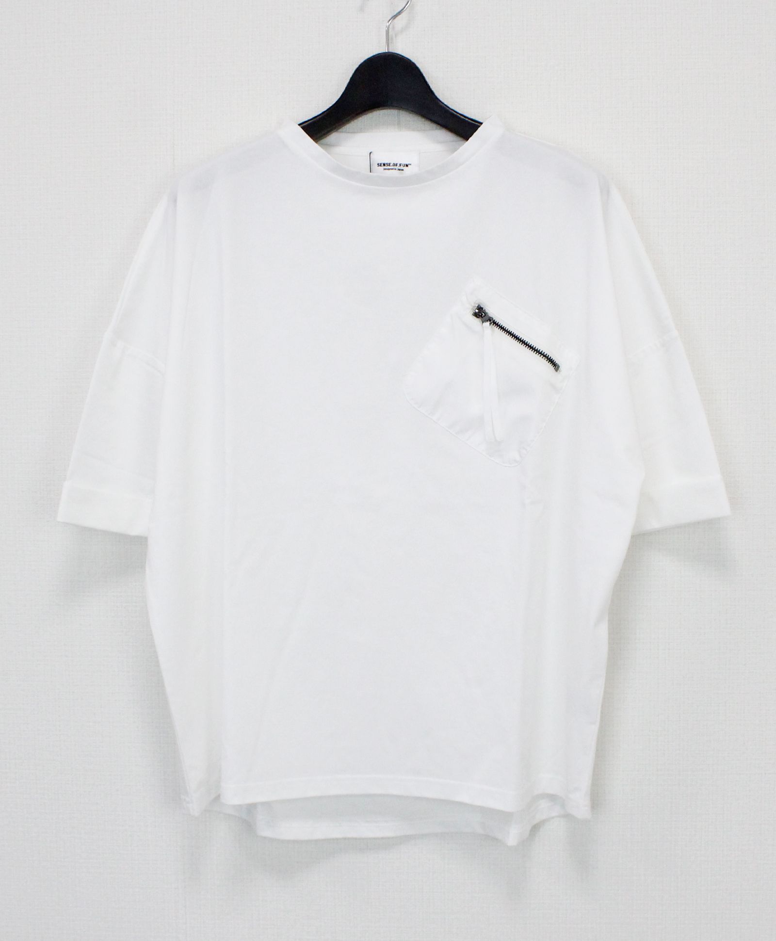 胸ポケットZIPショートスリーブTシャツ / ホワイト【341038】