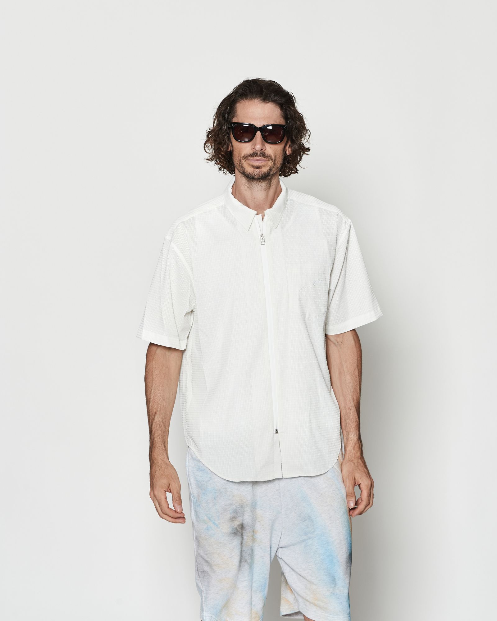 ☆先行予約☆ Dot Air®ジップアップショートスリーブシャツ / Dot Air® Zip Up S/S Shirt / WHITE【SH2601】