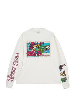 スケルトンズ 刺繍ロンT / A SKELETON IN THE CLOSET EMBROIDERY LONG SLEEVE TEE  / ホワイト [26MY-SLT002]