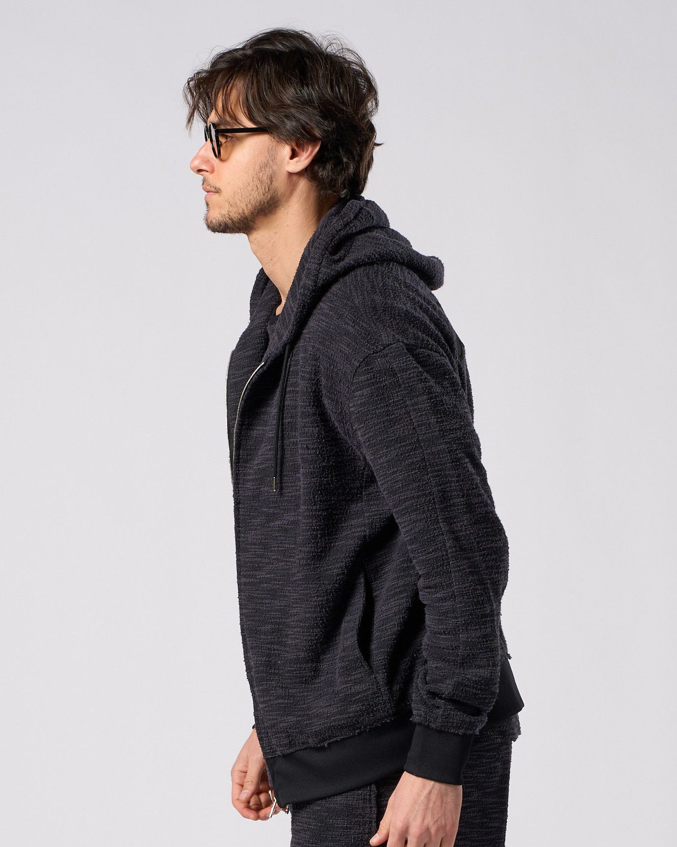 ☆先行予約☆ muta × wjk  / ニットジャガード リラックス パーカー / knit jacquard relax parker / BLACK [204 mw02i]