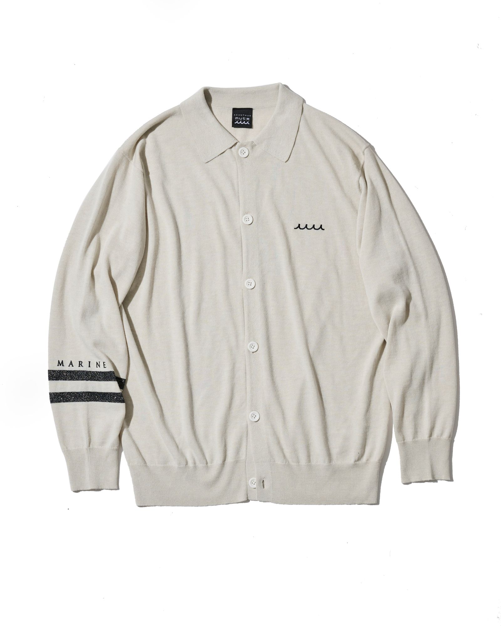 ☆先行予約☆muta MARINE × ACANTHUS  / ニットカーディガン / muta knit cardigan / LIGHT BEIGE【MA2725】