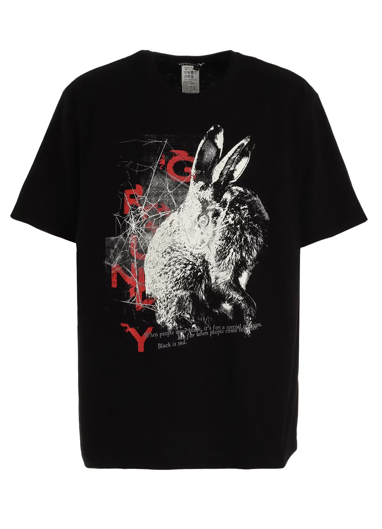 JERSEY RABBIT T-SHIRT / BLACK [GK-T75-070-2]