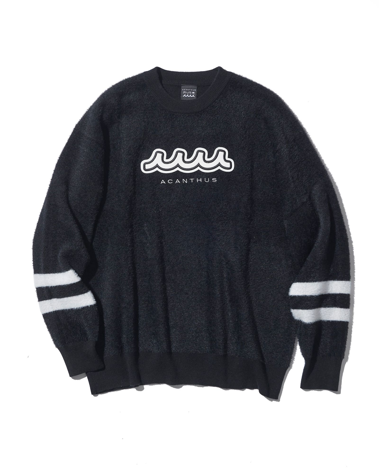 ☆先行予約販売2025年10月下旬～11月下旬頃入荷予定☆ ACANTHUS × muta MARINE / muta Fur Knit Crewneck / ニット / BLACK 【MA2544】