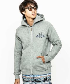 ACANTHUS×muta / アカンサス×ムータ / Freedom SleeveZip-up Hooded Sweatshirt / GREY