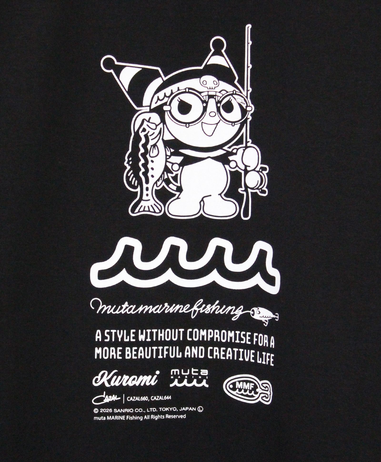 Kuromi × muta MARINE Fishing ストレッチロングスリーブTシャツ / ブラック [MFMP-434779]