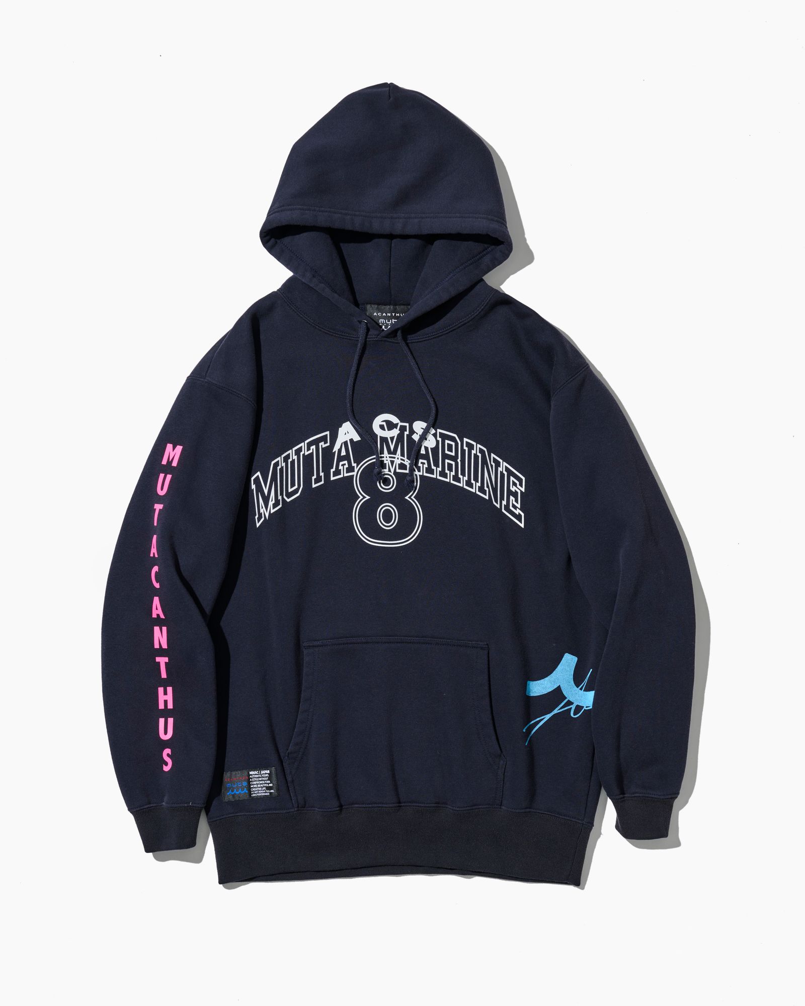 ☆先行予約☆ muta MARINE × ACANTHUS / テストプリントフーディー /パーカー / Test Print Hooded Sweatshirt / NAVY 【MA2656】