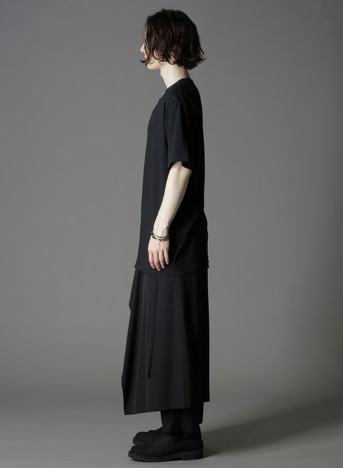 SILKETTE JERSEY W/ NUMBER PATTERN TSUJIKIRI LONG SLEEVED T-SHIRT / BLACK x WHITE [GL-T11-803-1-01]