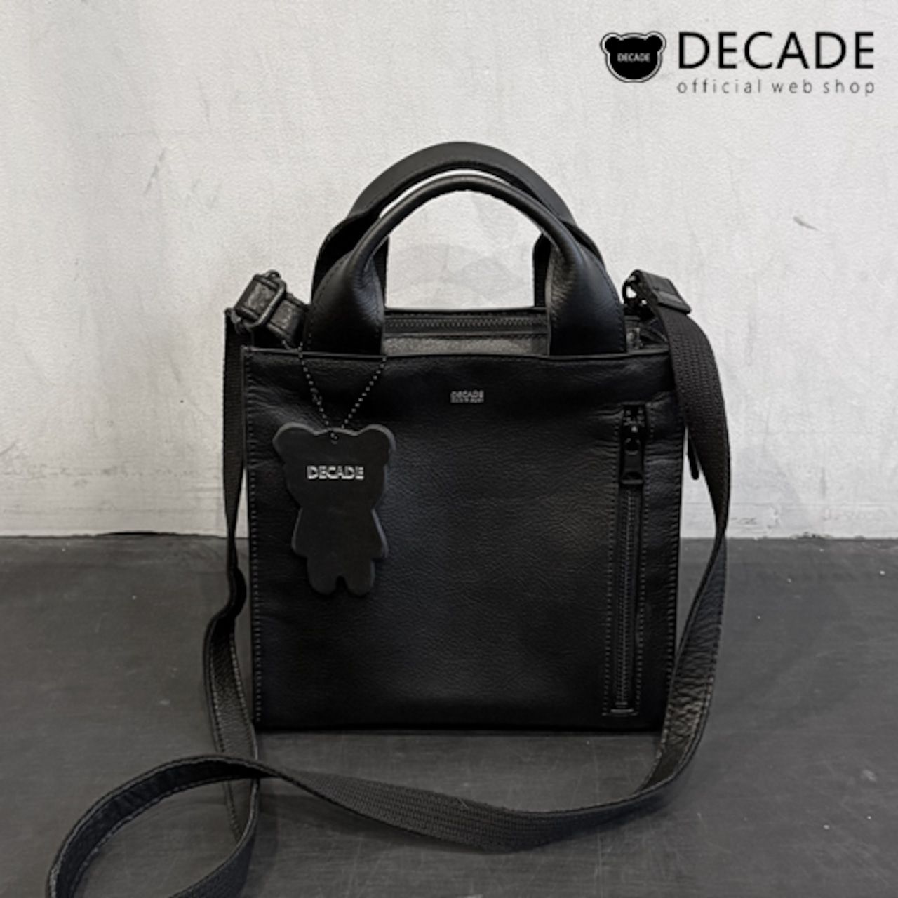 ミニバッグショルダー 防水レザータイプ  / Water Proof Leather Hand Mini Shoulder Bag / B-BK [0DCD-1540]