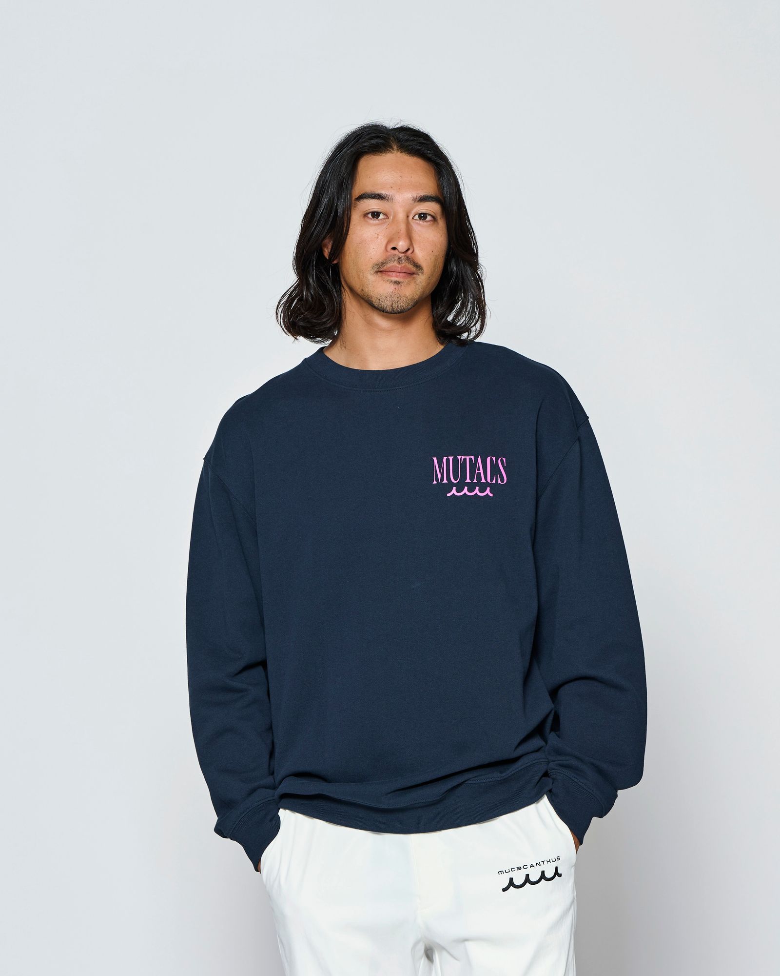 ☆先行予約☆muta MARINE × ACANTHUS  / サーフマンクルーネックスウェット / トレーナー /  Surf Man Crewneck / NAVY【MA2713】