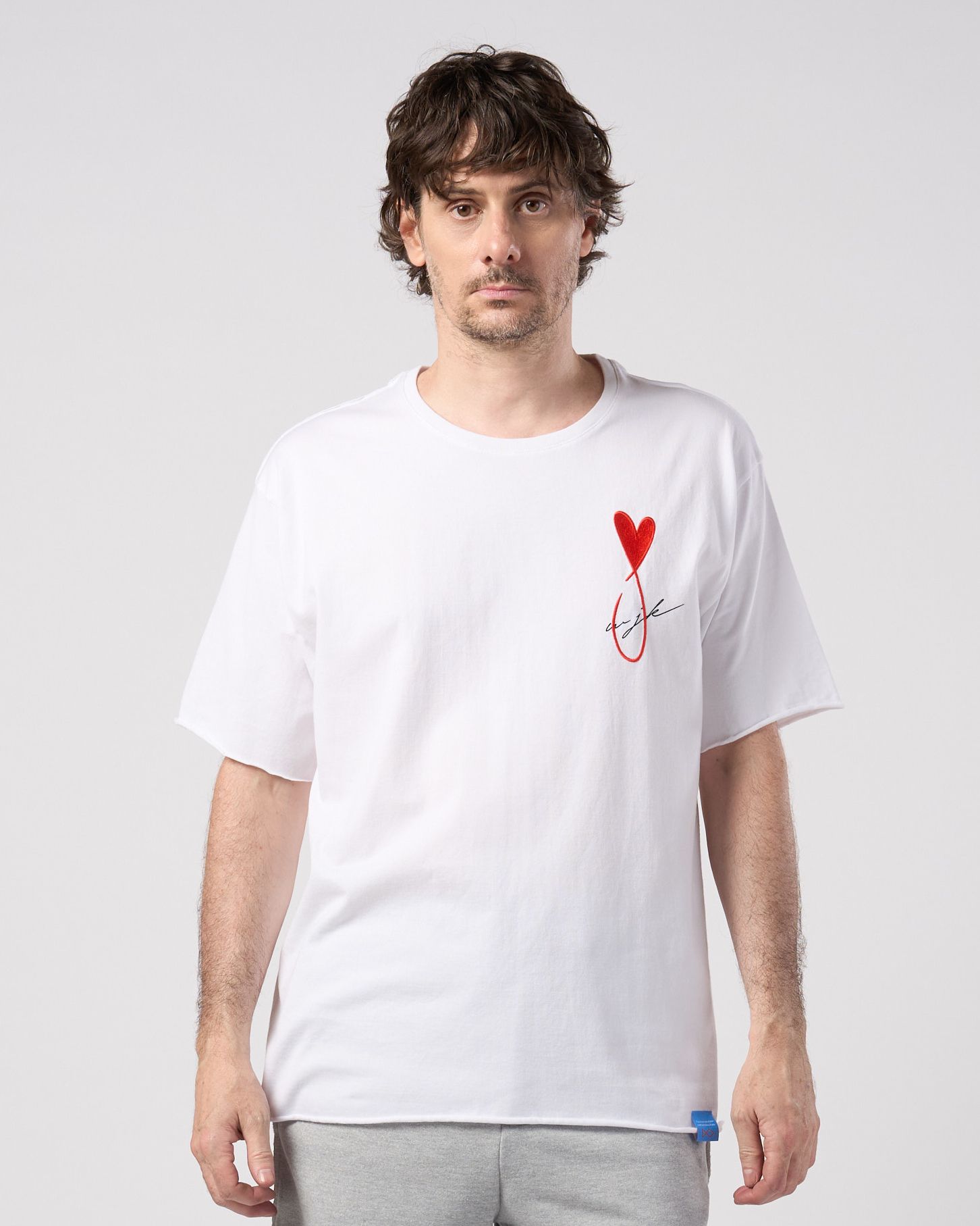 ☆先行予約☆Maison Honoré Paris× wjk  / ハートフィッシュ カットオフ 半袖Tシャツ / heart fish cut-off S/S / white×red【710 hw01k】