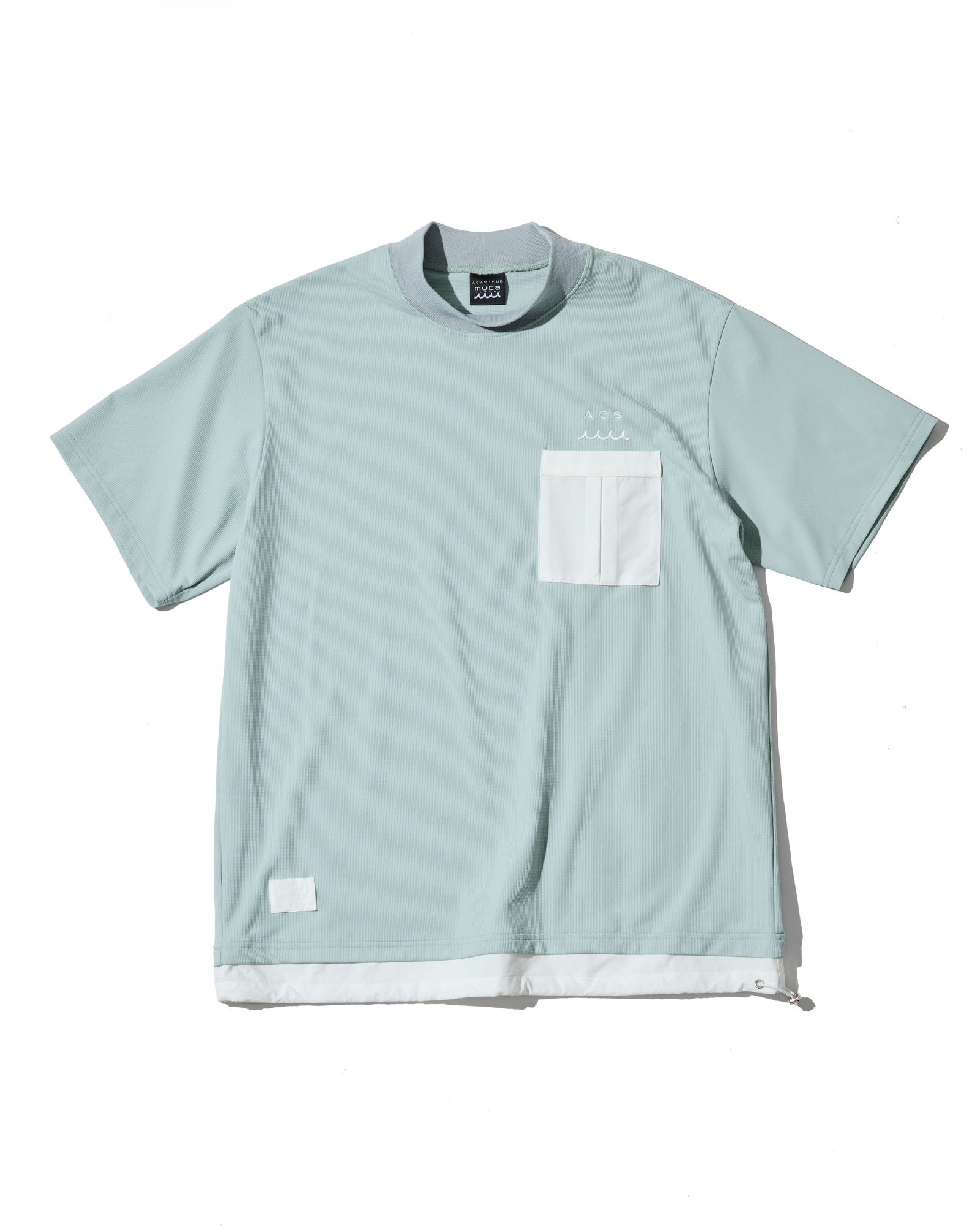 ☆先行予約☆muta MARINE × ACANTHUS  / メッシュモックネック半袖Tシャツ /  Mesh Mockneck S/S Top / GREY【MA2714】