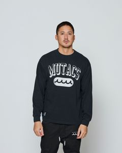 ☆先行予約☆ muta MARINE × ACANTHUS / カレッジロゴロンTee / Shadow College Logo L/S Tee / BLACK 【MA2661】