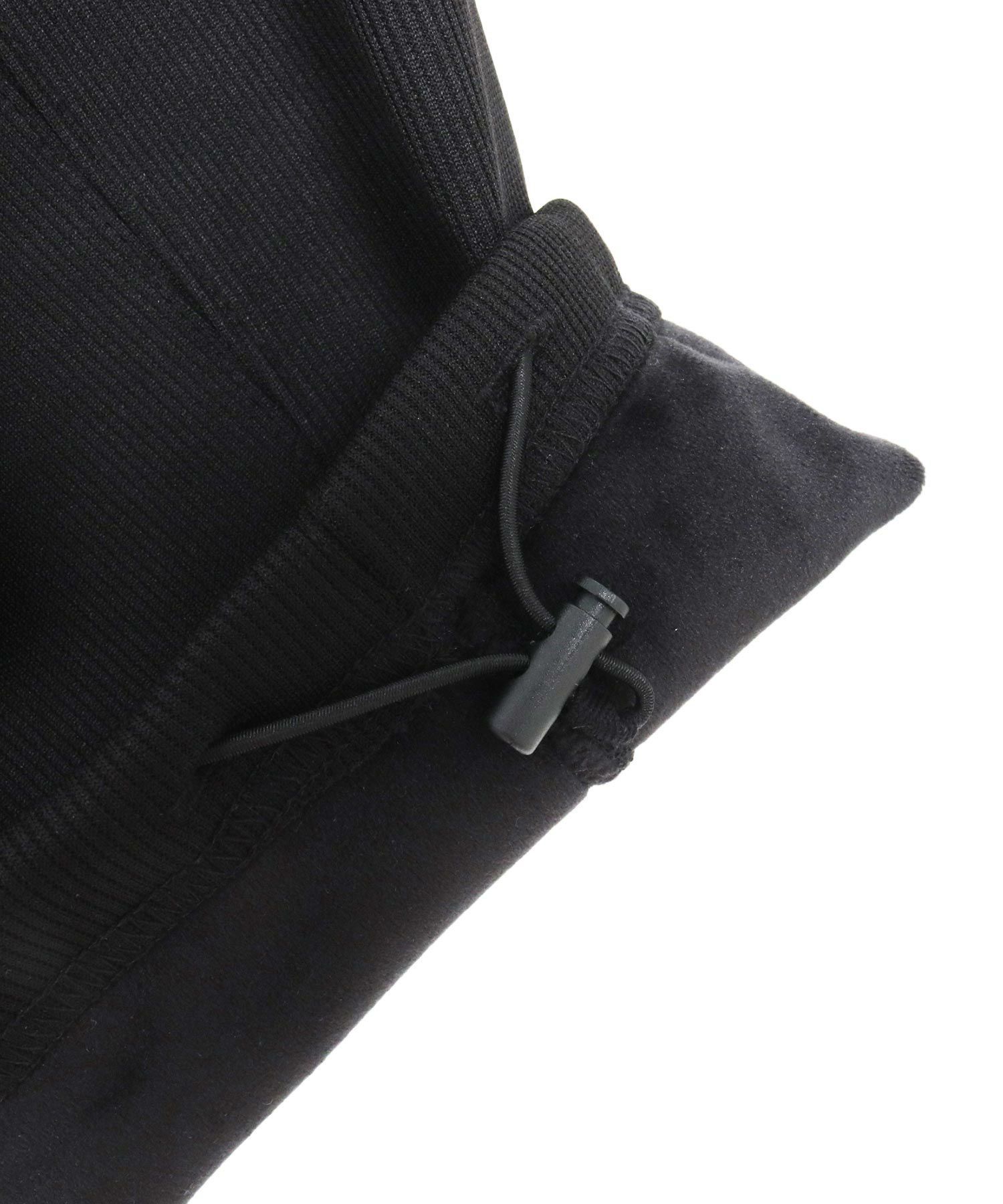 ドビー裏起毛ワイドパンツ / ブラック【131044】