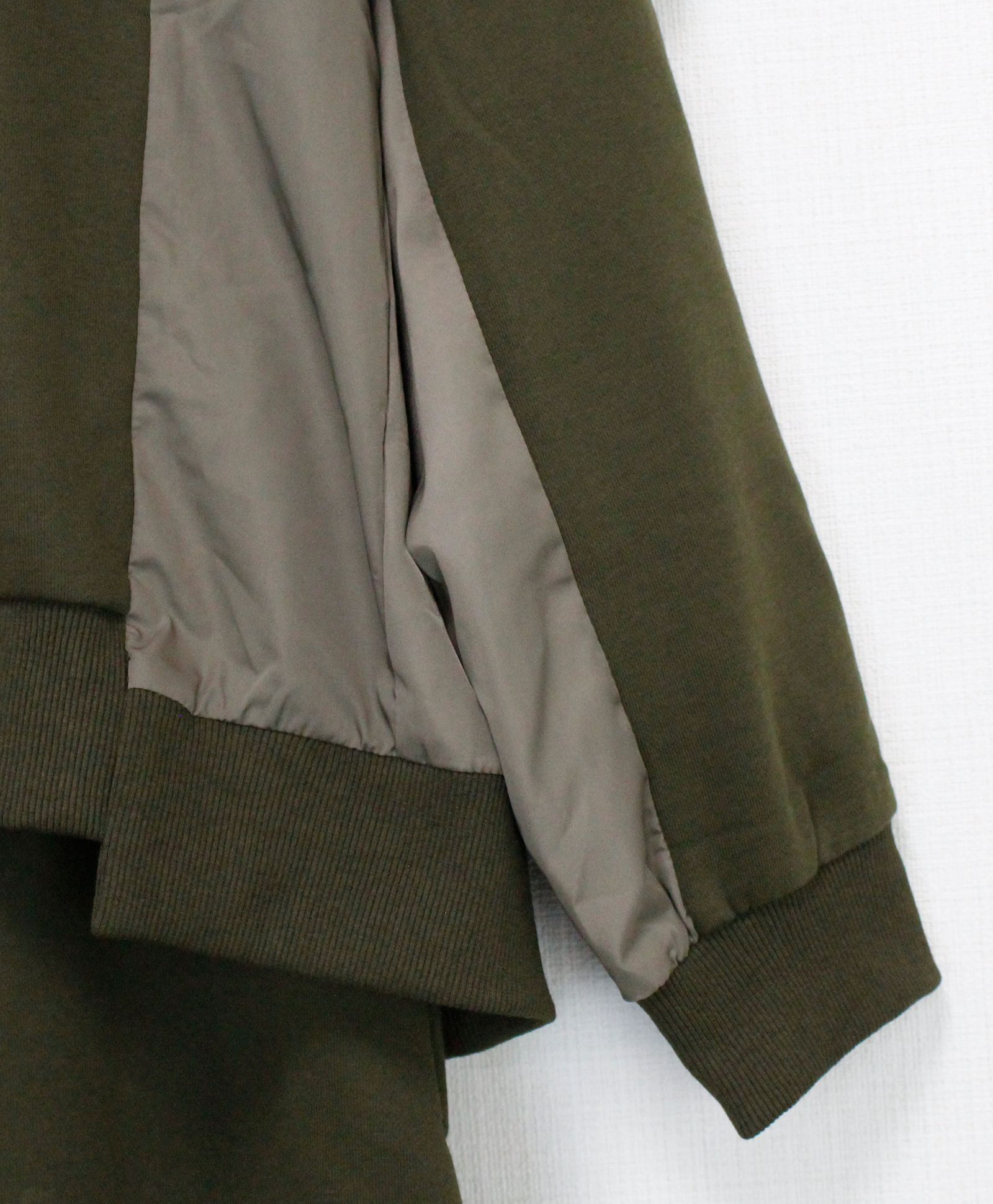 裏毛ミリタリーデザイン切替 L/S ワンピース /  カーキ [bc609305]