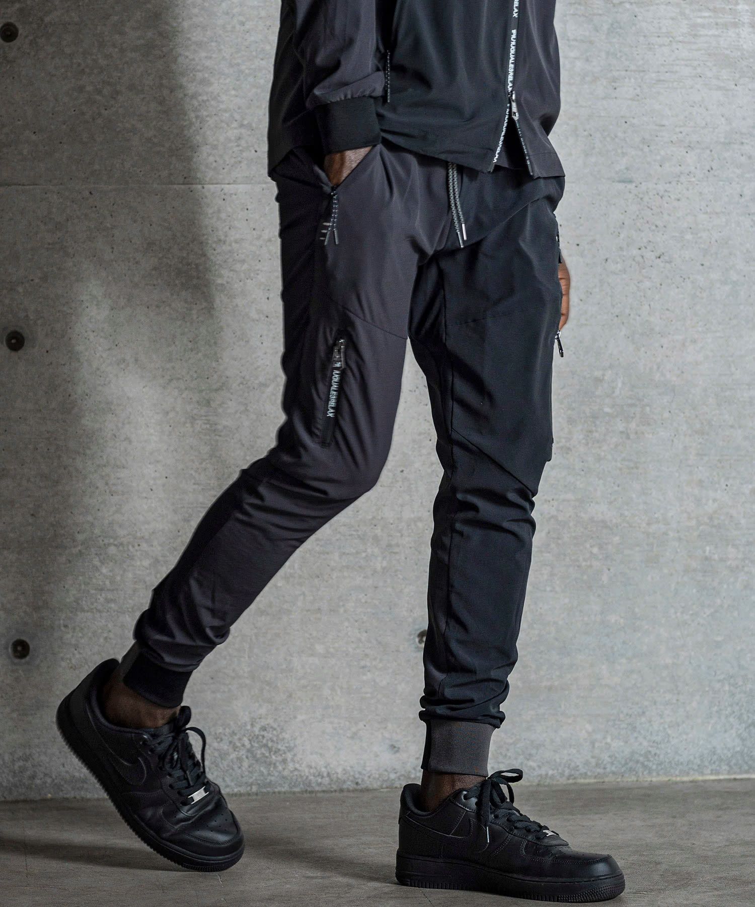 バイカラーランニングパンツ / ブラック【USB-26034】