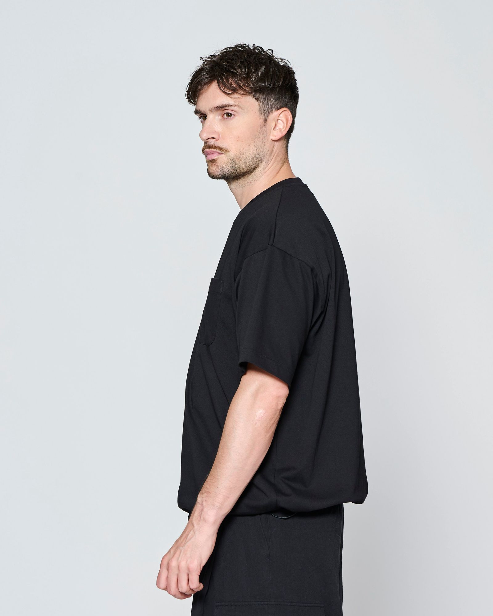 ☆先行予約☆ ドローストリング ポケットTシャツ  /  Drawstring Pocket Tee / BLACK【CT2707】