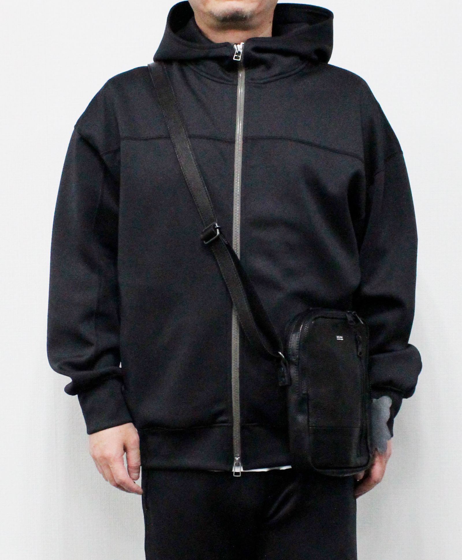 ダンボールニット ジップパーカー / ブラック [86006]