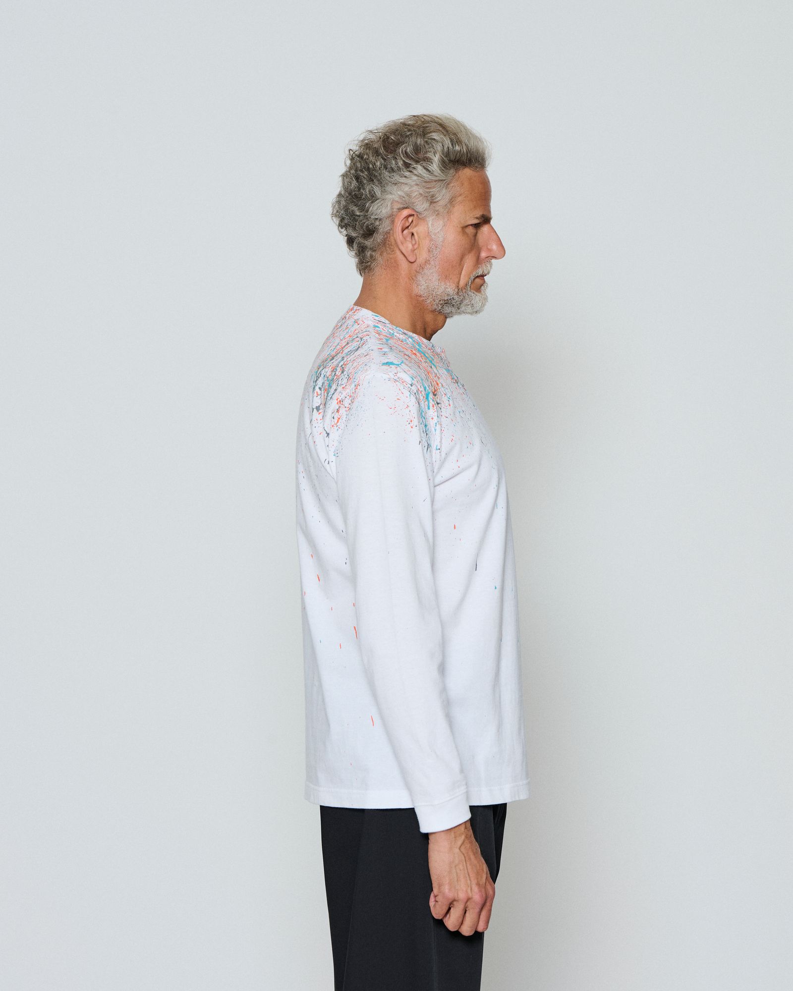 ☆先行予約☆  スプラッシュペイントロンTee / Splash paint L/S Tee / WHITE 【CT2610】