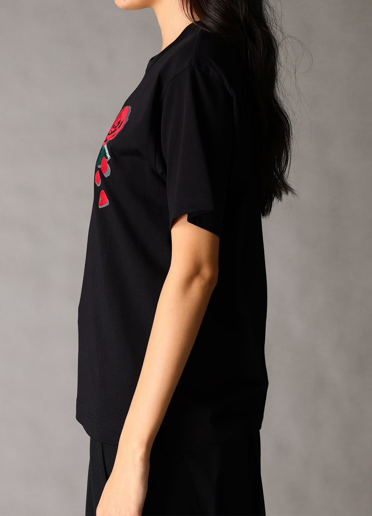 ROSE T-SHIRT / BLACK [GQ-T02-071-1]