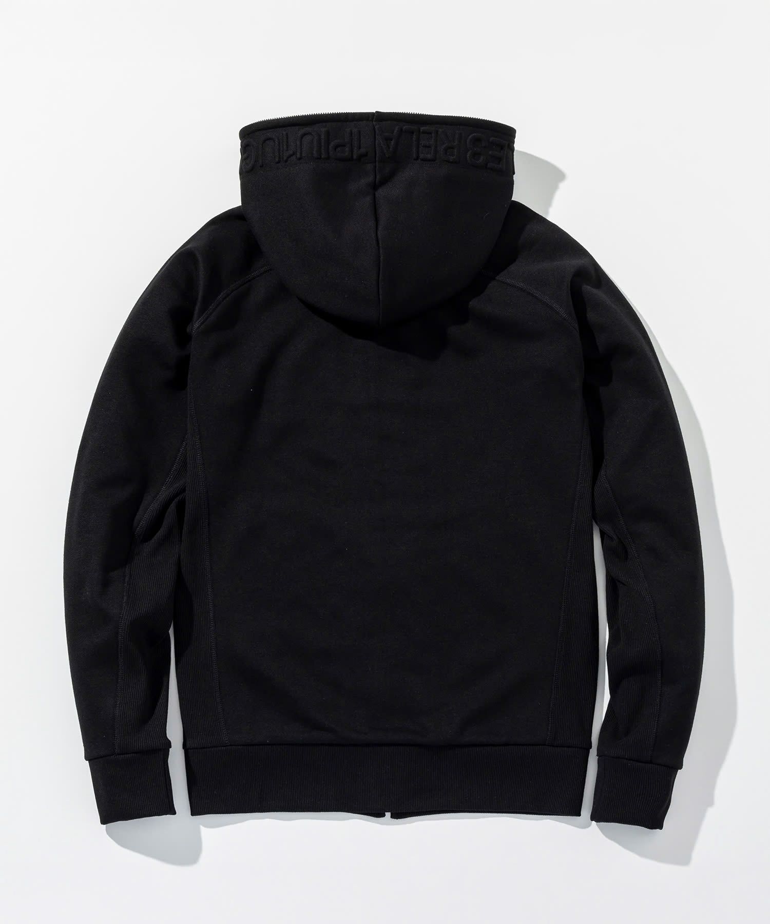 HOOD EMBOSSED LOGO HOODIE / エンボスロゴ ジップパーカー / ブラック【USO-26083】