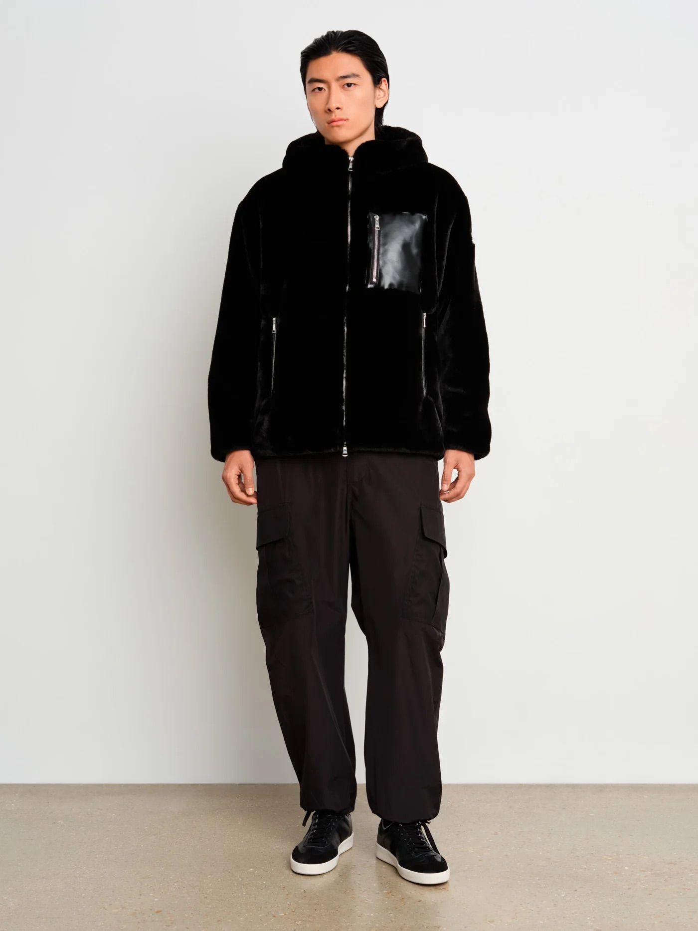 フード付き ボアブルゾン / MASCALI /  マスカリ / BLACK [MJXA0201033588]