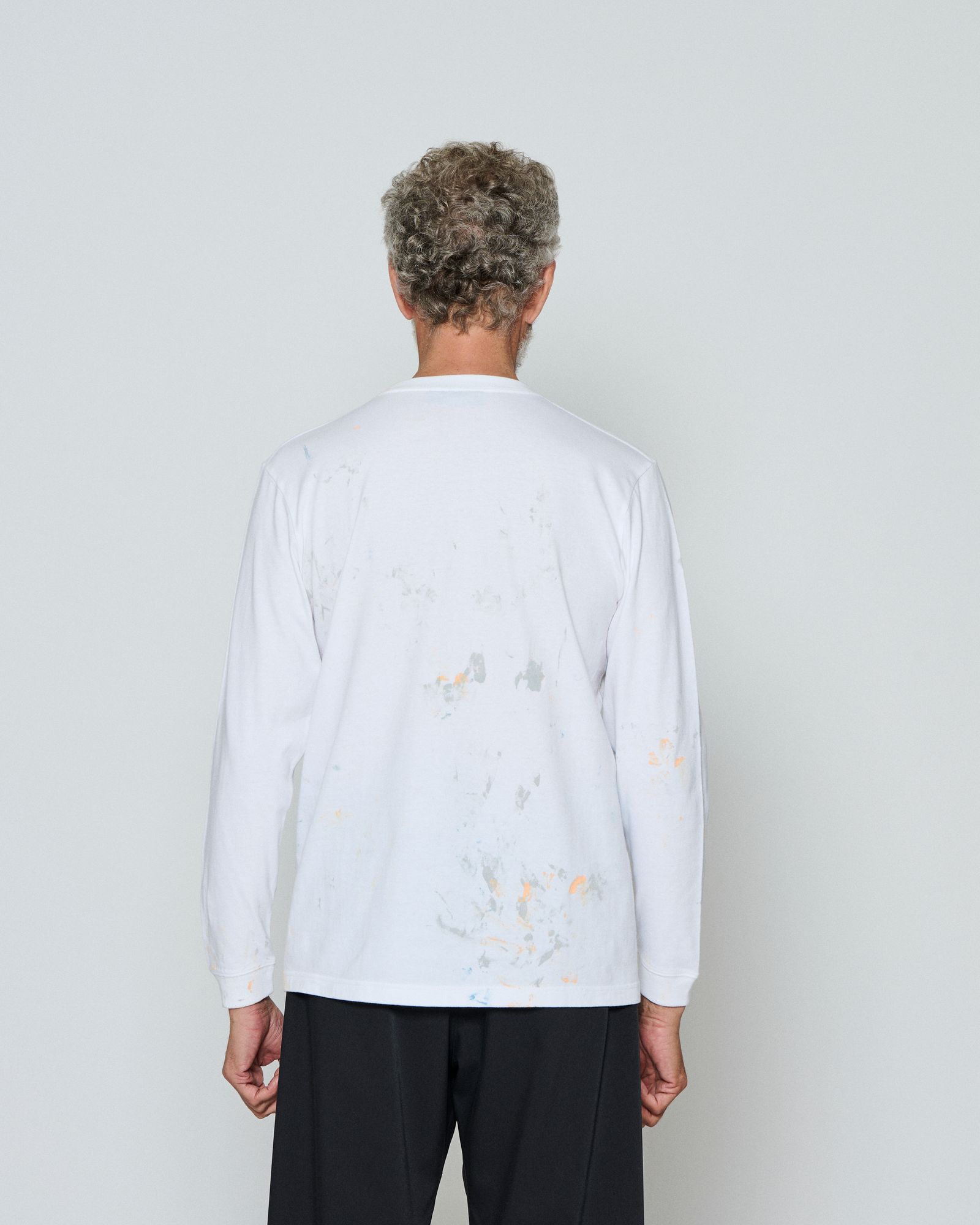 ☆先行予約☆  アブストラクトペイントロンTee / Abstract paint L/S Tee / WHITE 【CT2611】