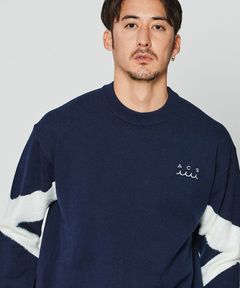 ACANTHUS x muta MARINE / muta Arm Line Knit / ニット / NAVY / MA2435