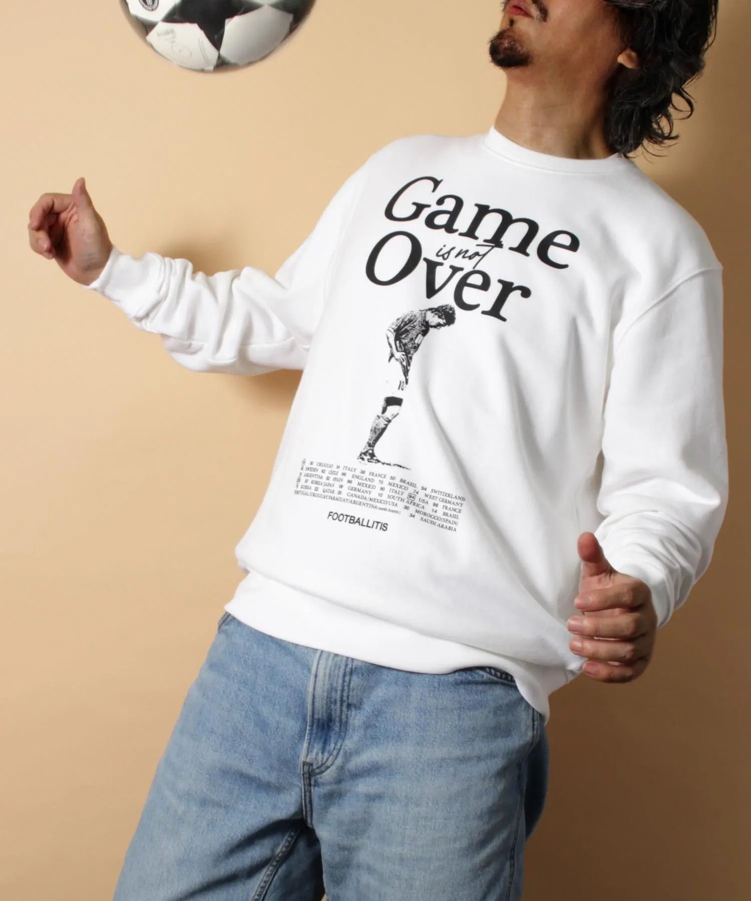 【FOOTBALLITIS】[GAME OVER] ライト・スウェット・クルーネック / トレーナー / WHITE [253242RB]