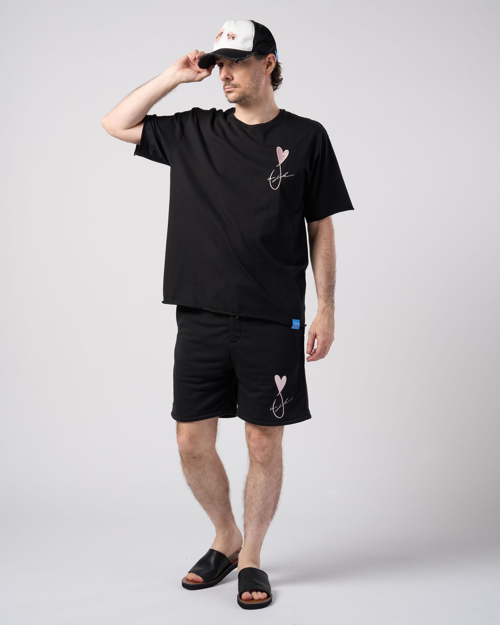 ☆先行予約☆Maison Honoré Paris× wjk  / ハートフィッシュフレンチテリーショーツ / heart fish dry french terry shorts / black 【505 hw03k】