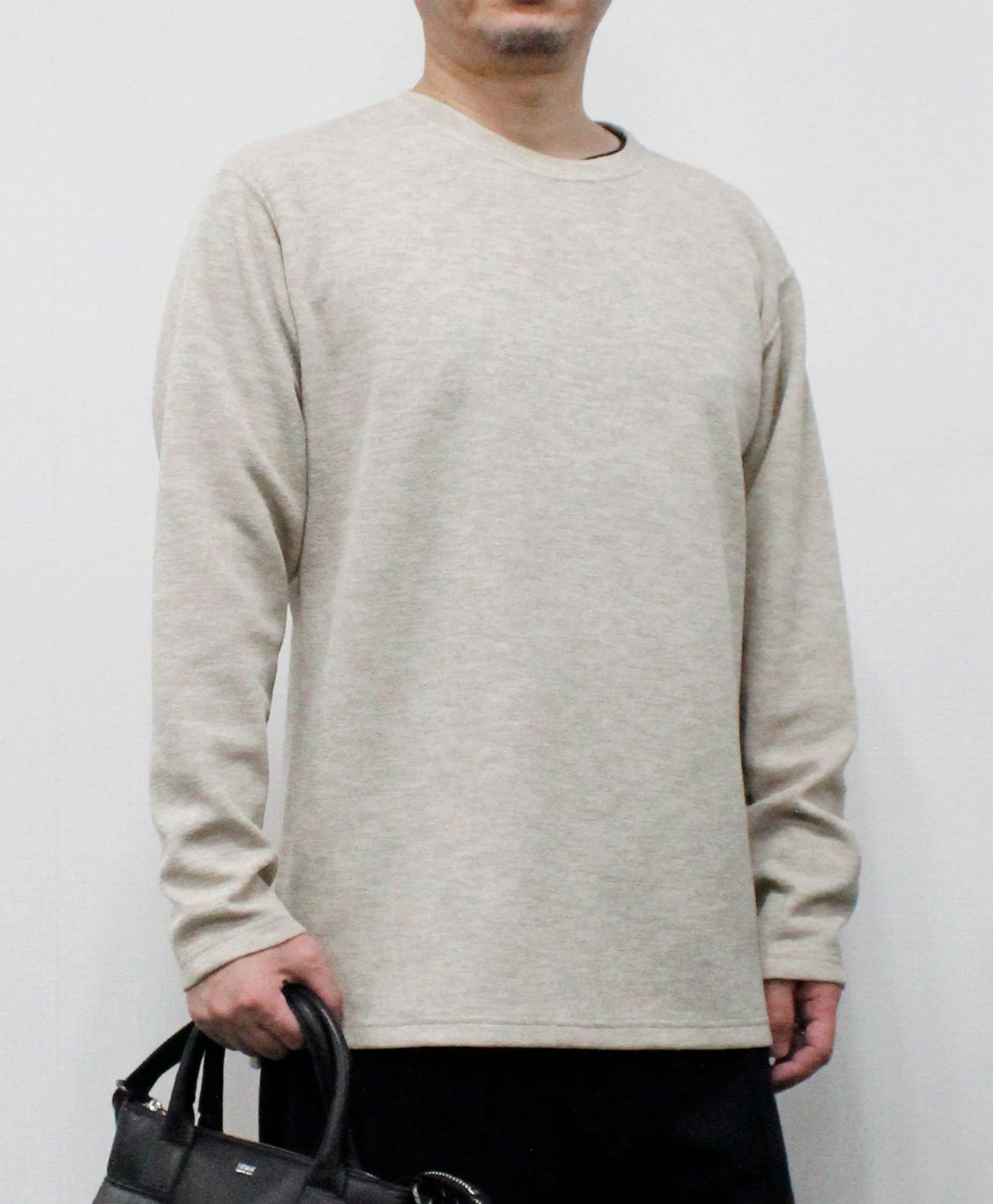 リネンライクダブルフェイスロンT  / ベージュ[86003]