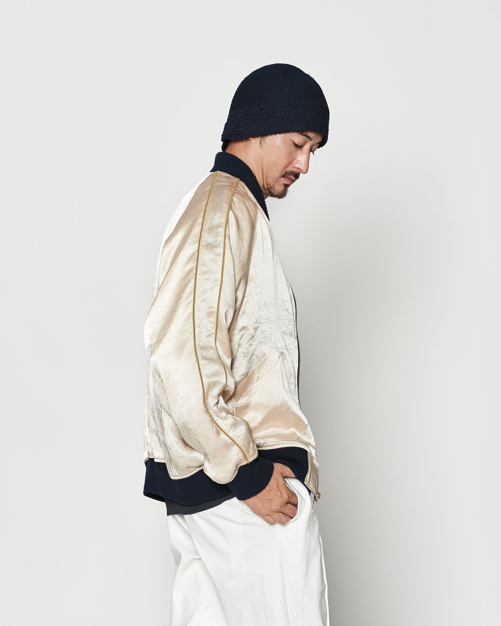 ☆先行予約☆muta MARINE × ACANTHUS  / リバーシブルスーベニアジャケット / Souvenir Jacket / BLUE 【MA2629】