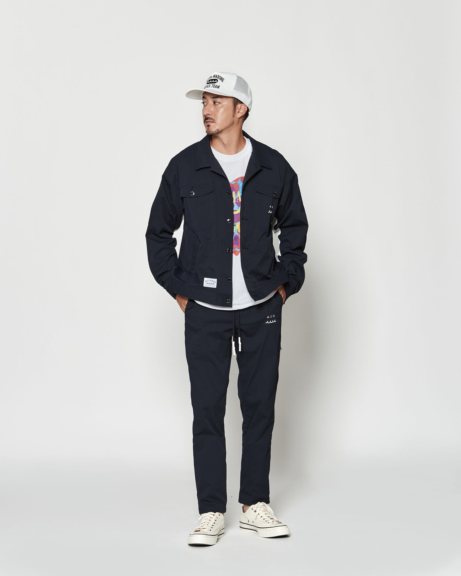☆先行予約☆muta MARINE × ACANTHUS  / トラッカージャケット / Trucker Jacket / NAVY 【MA2601】