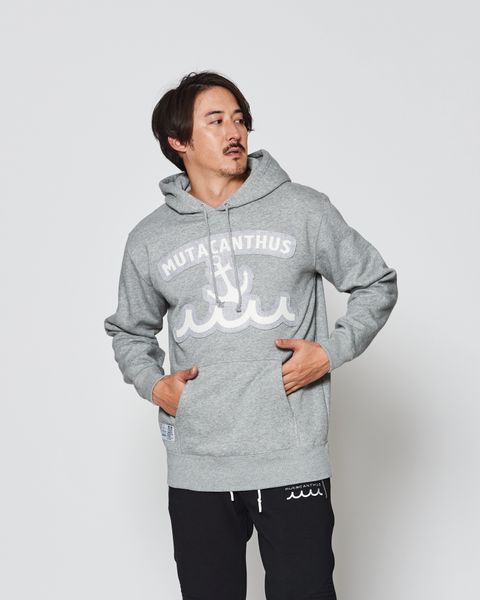 ACANTHUS × muta MARINE / muta Big Embroidered Patch Hooded Sweatshirts / パーカー / GRAY 【MA2536】