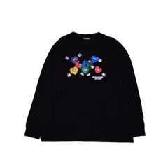 プリントロングTシャツ / HEART LONG T-SHIRT / [SLTN062] BLACK