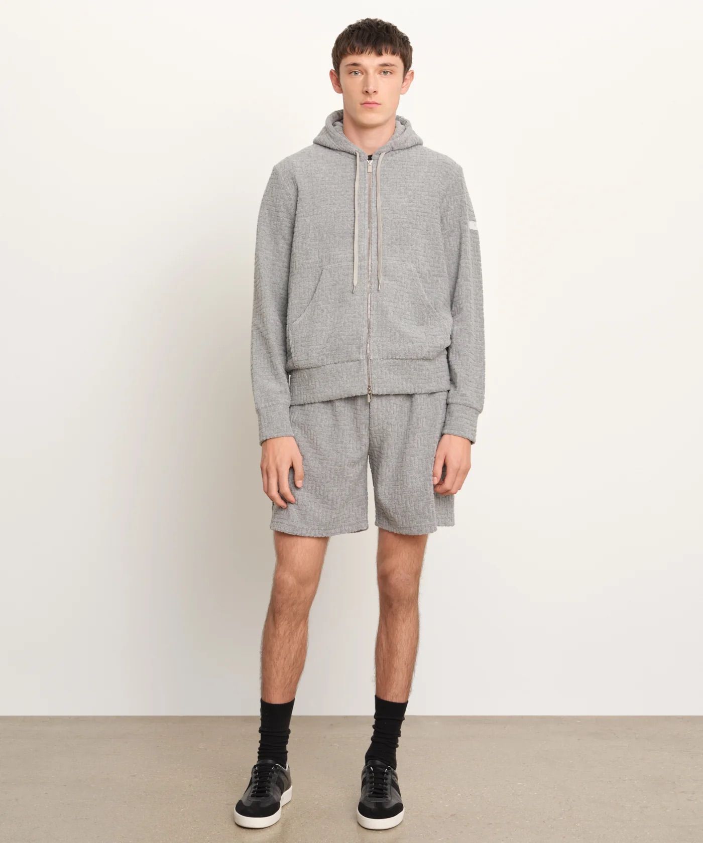 DOVINO ドヴィーノ /  パイルジップパーカー  / ライトグレー [MCKZ0469063588]