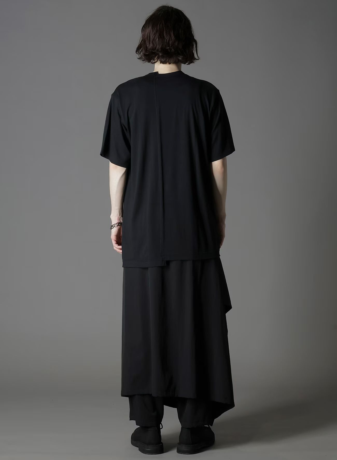 SILKETTE JERSEY W/ NUMBER PATTERN TSUJIKIRI LONG SLEEVED T-SHIRT / BLACK x WHITE [GL-T11-803-1-01]